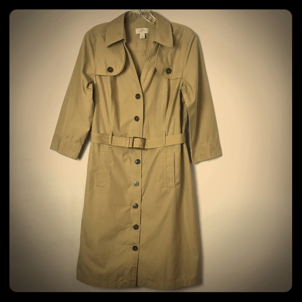 Ann Taylor Loft button up Shirt-Dress Size 10.